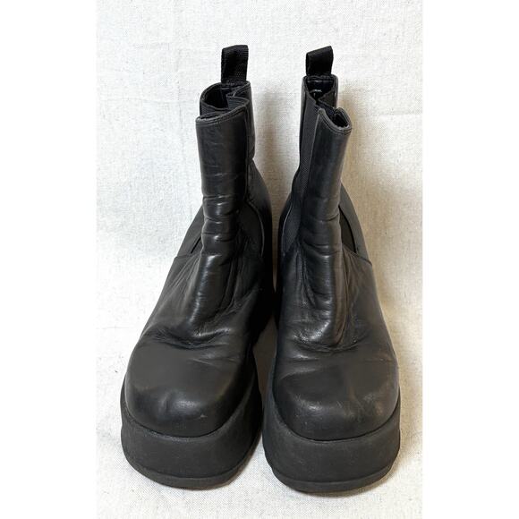 Steve Madden Y2K Black Leather Chunky Platform Chelsea Boots Womens Sz 7 - Picture 2 of 6